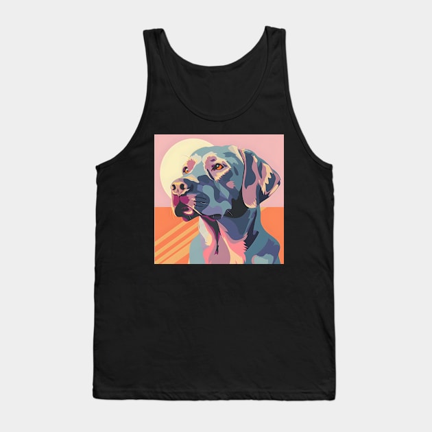 70s Labrador Retriever Vibes: Pastel Pup Parade Tank Top by NatashaCuteShop